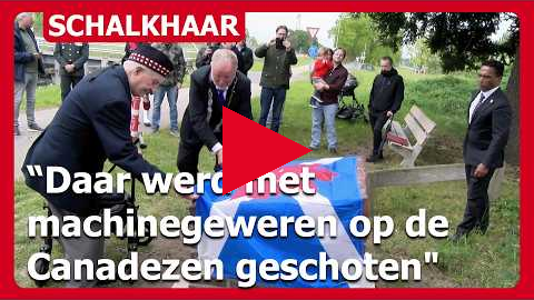 Onthulling monument Cröddenbrug Schalkhaar: "Daar werd met machinegeweren op Canadezen geschoten"